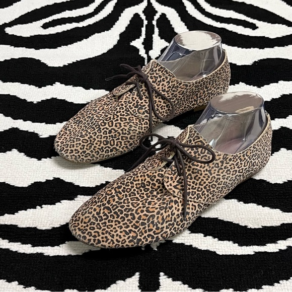 Anthropologie Hart Lace Up Leopard Print Oxford Shoes Size 10 - Picture 4 of 13